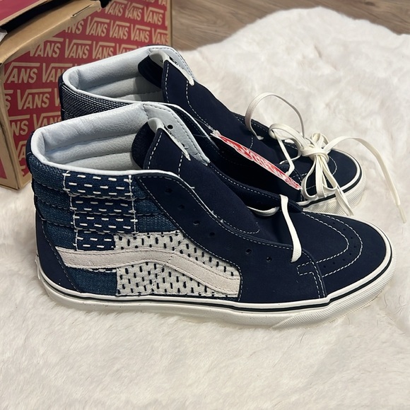 RARE Vans Sk8-Hi Denim Patchwork Sneakers - Picture 8 of 12